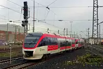 On 28 December 2019, ex-VolmeTalbahn 1011-1 leaves Düsseldorf Hbf.