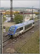 The SNCF TER X 73608 is leaving Pontarlier on the way to Dole. 

29.10.2019