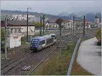 The SNCF TER X 73608 is leaving Pontarlier on the way to Dole. 

29.10.2019