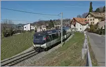 The Ge 4/4 8001 wiht the MOB Panoramic Express on the way to Montreux by Plachamp.

16.03.2020