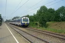 S-Bahn to Gänserndorf 4020 279 leaves Silberwald on 28 May 2012. For those planning to visit the Heizhaus Strasshof railway museum by train (after the COVID-19 crisis has passed!) it might be noted that Silberwald is closer to the Heizhaus than the railway station of Strasshof.