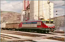 The SZ 363 034-1 with a Cargo Train in Maribor.

Analog picture 30.03.1995 