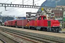 Tunnel salvage train with 841 027 stands on 4 June 2014 at Erstfeld.