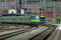 On 2 January 2019 BLS 504 shunts EW-III stock at Spiez.