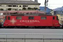 XR 436 114, a.k.a. Nathalie stands in Spiez on 23 March 2017 as the second engine of a trio.