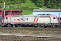 Side view on 185 597 near Erstfeld on 14 September 2014.