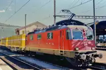 Postal train with 11278 runs through Sargans on 17 June 2001.