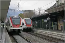 The SBB RABe 522 211 and RABe 522 205 in Grenchen Nord. 

18.04.2021