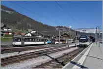 The MOB Be 4/4 1007 (ex SNB)  Biperlisi  in Zweisimmen. 

14.04.2021