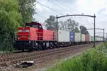 DBC 6423 hauls a container train through Hulten on 16 August 2019.