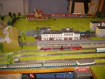 Meine Platte Spur N Aktuell am 08.09.2009 Bahnhof Burgstadt und hinten Bahnhof Neuffen M. Kretschmer Sulzbach Murr DESIRO