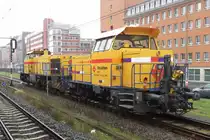 Strukton 704 gets hauled through 's-Hertogenbosch on 19 February 2023.