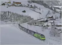 The BLS Re 465 001 with the GoldenPass Express 4068 from Montreux to Interlaken by Garstatt

20.01.2023