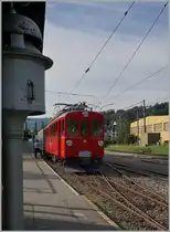 The now newly revised RhB ABe 4/4 I 35 of the Blonay-Chamby Railway arrived in Blonay as the last train of the day and is now taking the MOB car parked here with it to Chaulin. August 4, 2024