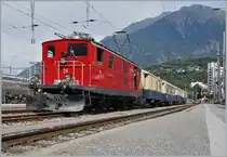 The HGe 4/4 36 with his Glacier Pullman Express St.Moritz - Zermatt in Brig. Foration of this tran: RhB D 4051, RhB As 1144, RhB WR-S 3820 and RhB As 1143.

31.08.2019