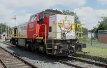 TUC Rail/InfraBel 7800 stands at Baasrode Noord as part of an exhibition on 6 July 2024 during the  Scheldeland in Stoom  Weekend.