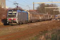 With 90 minutes delay thanks to another technical hitch-up on Germany's railways, Dispo-Tf 193 168 hauls a rakem of box wagons through Wijchen on 2 February 2025.
