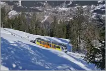 The BLM Be 4/6 103  Jungfrau  runs between Winteregg and Grütschalp as a regional train R 66 from Mürren to Grütschalp.

February 18, 2025