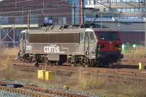 Certus -the Belgian daughter of Dutch railway engineering company Strukton- 2731 enters Roosendaal station on 23 February 2025 to pick up an overnight train.
