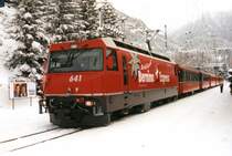 RhB Ge 4/4 641 on 14.12.1997 at Berg�n. 
