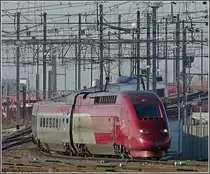 The PBKA Thalys 4331 is arriving at Bruxelles Midi on February 14th. 2009.