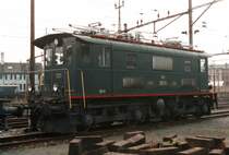 Old electrical locomotive Be 4/4 15 from the previous  BT Bodensee-Toggenburg-Bahn on 26.10.1996 at Winterthur. 
