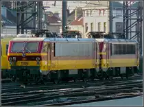 Two S�rie 11 engines pictured at Bruxelles Midi on February 14th, 2009.