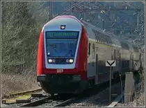 A local train to Luxembourg City is running near Goebelsm�hle on March 7th, 2010.