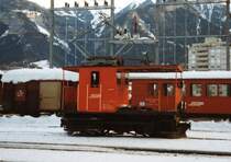 RhB Te 2/2 73 on 03.01.1992 at Thusis. 