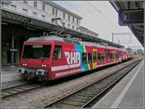 A RHB train is waiting for passengers at the station of Rorschach on August 21th, 2006. 