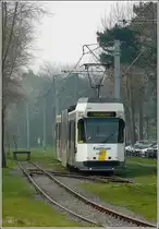 De Kusttram Nr 6008 is arriving at De Haan on April 12th, 2009.
