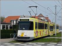 De Kusttram unit 6024 pictured at De Haan on April 12th, 2009. 