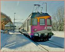 The Travys RABDe 538 316-1 (ex MThB) in Le Pont. 
13.01.2009