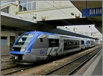 Two diesel multiple units are waiting for passengers at Mulhouse on June 19th, 2010.