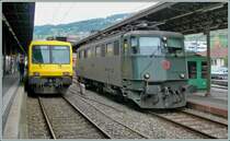 On the right from the  Train des Vignes  waits the SBB Ae 6/6 11514 to the departure. 
18. 06.2010