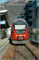 4024 029-3 in the Bregenz Hafen Station. It is the local train to Bludenz, departure 15.18. 
(Picture was token on the open public railway crossing) 
04.02.2007
