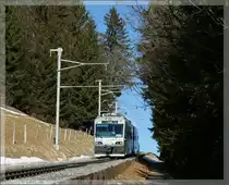 The  Train des Etoiles  Beh 2/4 N� 72 with Bt between Les Pleiades and Lally on the way to Blonay.
31.01.2011
