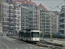 The Kusttram N� 6034 is running through Heist on April 12th, 2010.
