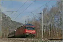 SBB Re 460 040-9 near Martigny. 
23.02.2011