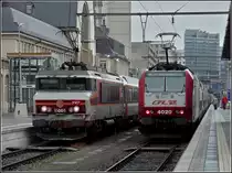 BB 15005 and 4020 photographed at the station of Luxembourg City on June 6th, 2009.