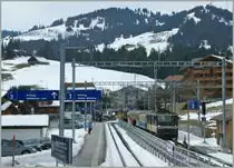A big Station for a small train: Saanenm�ser on the MOB GoldenPass Line Montreux - Zweisimmen -(Luzern).
04.03.2011
