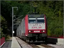4008 is hauling a local train to Luxembourg City over the S�re bridge near Michelau on September 19th, 2010.