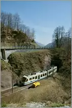 FART local train Camodo - Locarno between Verdasio and Corcapolo. 
24.03.2011