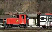 Zentralbahn  zb  Te 171 203-3 in Meiringen.
05.02.2011