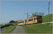 TPF local train to Pal�zieux by Chatel St-Denis. 
16.04.2011 