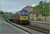 The D 1662 (Class 52) Western Courier by the Swanage Diesel Gala by the stop in Corfe Castle.
08.05.2011