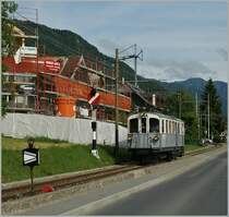 The old MCM BCFe 4/4 N is arriving at Blonay. 
12.06.2011