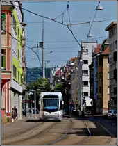 Saarbahn N� 1020 is running through the city of Saarbr�cken on May 29th, 2011.