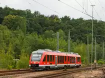 DB diesel multiple units 648 205/705 (Lint 41) at 17.06.2011 in Betzdorf/Sieg (Germany), as RB 95 (Regional train) Au/Sieg to Siegen. 