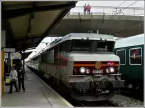 BB 15005 is hauling the IC 90  Vauban  through the station of Bettembourg on October 4th, 2009.